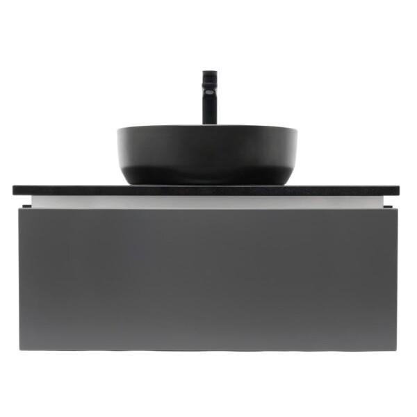 Koupelnová skříňka s umyvadlem a žulovou krycí deskou SAT Feel 80x30x46 cm antracit SATFEEL80ANTZB SATFEEL80ANTZB