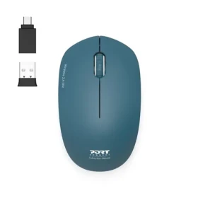 PORT CONNECT Wireless COLLECTION safírová / bezdrátová myš / USB-A/USB-C dongle / 2.4Ghz / 1600 DPI     (900545)