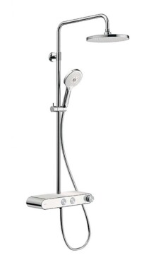 DURAVIT - Sprchy Sprchový set s termostatem, průměr 23 cm, 3 proudy, chrom/bílá TH4380008005