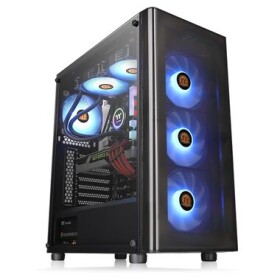 THERMALTAKE V200 TG RGB černá / ATX / 1x USB-A 3.0 / 2x USB-A 2.0 / 4x 120mm RGB / bez zdroje / průhledná bočnice (CA-1K8-00M1WN-01)