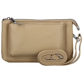 Trendy dámská koženková crossbody kabelka Aksila, béžová