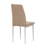 Židle jídelní, béžová látka, šedé kovové nohy