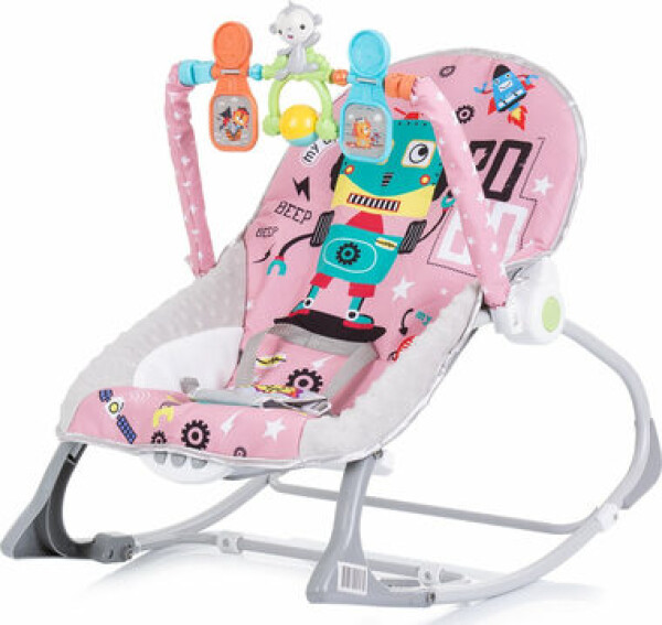 CHIPOLINO Kojenecké lehátko vibrující 2v1 Baby Spa Pink (152535)