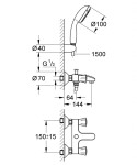 GROHE - Costa L Vanová baterie s příslušenstvím, chrom 2546010A