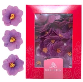 Dekorace oplatková - Hortenzie fialová 18 ks