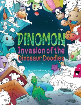 Dinomon - Invasion of the Dinosaur Doodles, antistresové omalovánky, Julia Rivers