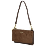 Stylová dámská semišová kabelka na rameno Amanda, tmavě hnědá