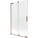 MEXEN/S - Velar L dvoukřídlá posuvná vanová zástěna 110 x 150, transparent, měď kartáčovaná 896-110-003-01-65