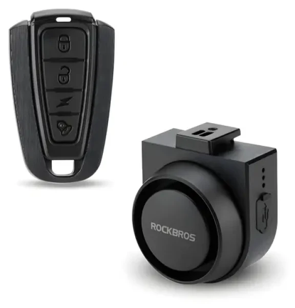 Rockbros A2 černá / Elektronický zvonek na kolo / Alarm 115 dB / USB-C dálkové ovládání