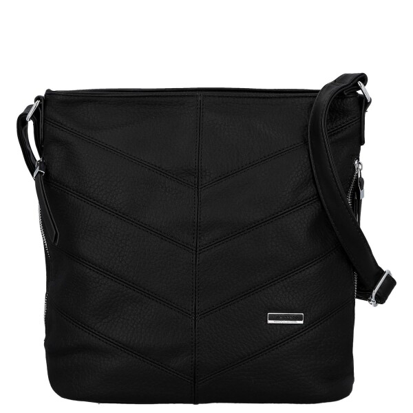 Zajímavá dámská koženková crossbody kabelka Denisa, černá