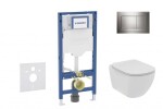 GEBERIT - Duofix Set předstěnové instalace, klozetu Tesi a sedátka softclose, tlačítko Sigma30, lesklý chrom/matný chrom SANI11CD1113