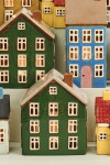 Ib Laursen Keramický svícen Nyhavn Blue Pink Door, modrá barva, keramika