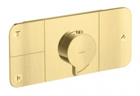 AXOR - One Termostatická baterie pod omítku, pro 3 spotřebiče, kartáčovaná mosaz 45713950