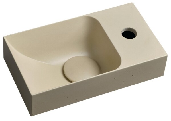 SAPHO - PICCOLINO betonové umývátko 30,8x17cm, baterie vpravo, žlutá mat PK30522