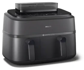 Rozbaleno - Philips NA550/00 černá / Horkovzdušná fritéza / dvojitý koš / funkce páry / 2750 W / 9 l / rozbaleno (001895060000.rozbaleno)
