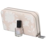 Velká letní dámská koženková peněženka se dvěma zipy Coco, béžová