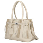 Luxusní dámská koženková kabelka do ruky Monica, taupe