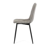 Židle jídelní, šedá látka cowboy, nohy černý kov