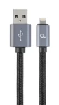 Gembird USB 2.0 (M) - Apple Ligthning 8-pin (M) 1.8m černá / kabel obalený textilem (CCB-mUSB2B-AMLM-6)