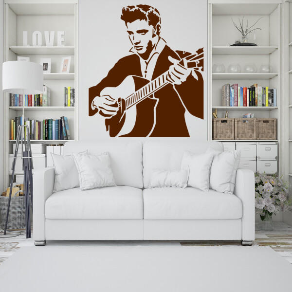 Samolepka Elvis Presley Barva: hnědá, Velikost: 40 x 38 cm