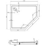 MEXEN - Flow+ pětiboká sprchová vanička levá 100 x 90, černá mat 46P709010LH