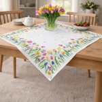 DumDekorace Dekorativní ubrus s jarními květinami Šířka: 140 cm | Délka: 200 cm