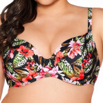 Horní díl plavek 218 Floral plus - AVA černá 95/F