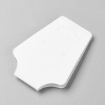 Papírová závěsná kartička na šperky - bílá - 12,2 x 4,5 cm - 10 ks
