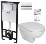 ALCADRAIN Sádromodul - předstěnový instalační systém s chromovým tlačítkem M1721 + WC JIKA LYRA PLUS + SEDÁTKO DURAPLAST SLOWCLOSE AM101/1120 M1721 LY5