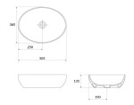 CERSANIT - Pultové umyvadlo LARGA elipsa (50x38) zelené mat, BOX K677-054