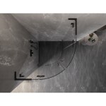 MEXEN/S - Lunar L sprchový kout čtvrtkruh křídlový 90 x 90, transparent, černá 833L-090L-090P-70-00