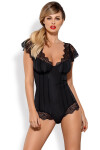 Dámské body Moketta teddy - OBSESSIVE černá S/M