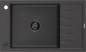 MEXEN/S - Elias granitový dřez 1 s odkapávačem 795 x 480 mm, černá kropenatá, + sifon grafit 6511791005-76-B