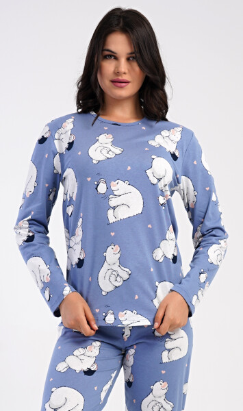 Dámské pyžamo dlouhé Tučňák a méďa