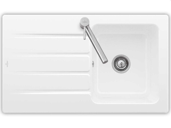 VILLEROY & BOCH - Keramický dřez Architectura 50 White alpin nástavný 860 x 510 bez excentru 335001R1HL1