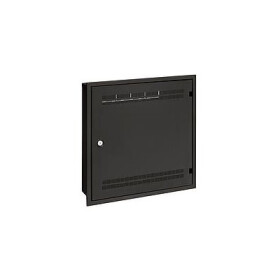 Solarix rozvaděč LC-18 do zdi s lištami 2U, 4U a 11U, 550x550 černá RAL9005 s rámečkem k zazdění LC-18-55-15-W-B EDF_1874144