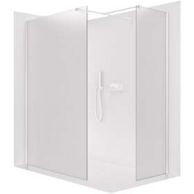 CERANO Sprchová zástěna Walk-in Onyx T L/P - 8 mm - hranatá vzpěra - bílá matná, mléčné sklo - 90x90x200 cm
