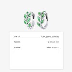 Stříbrné květinové náušnice Lian, stříbro 925/1000, Zelená