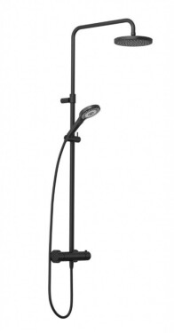 KLUDI - Dive Sprchový set s termostatem, průměr 20 cm, 3 proudy, matná černá 6907939-00