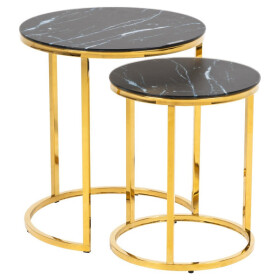 Konferenční stolek Stenet - set 2 kusů (chrom, zlatá)