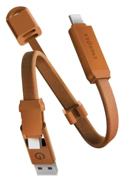 Energea Sheath Key 2v1 oranžová / Nabíjecí a datový kabel na klíčenku / USB-C / 60 W / 15 cm (CBL-SHTHKEY-ORG015)