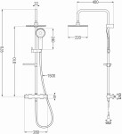 MEXEN/S - KX40 sprchový sloup s termostatickou baterií zlato 771504091-50