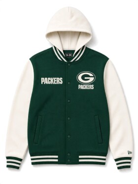 New Era Pánská bunda Green Bay Packers NFL Letterman Hooded Velikost: L