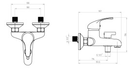 NOVASERVIS - Vanová baterie bez příslušenství 100 mm Titania Iris, chrom 92025/1,0