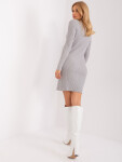 Dámské úpletové šaty PM SK PM319.19 Šedá - FPrice M/L smetanová