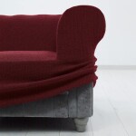 Super strečové potahy HARMONIA bordó taburet (40 - 60 cm)