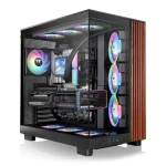 Thermaltake View 380 XL WS ARGB černá/dřevo / ATX / 2x USB-A 3.2 / 1x USB-C / 4x120mm / bez zdroje / průhledná bočnice (CA-11E-00M1WN-WS)