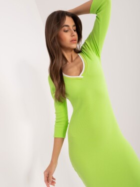 Světle zelené pruhované bodycon šaty