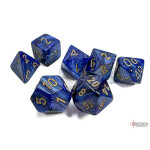 Sada kostek Scarab Royal Blue/Gold Polyhedral - 7 kusů CHX27427