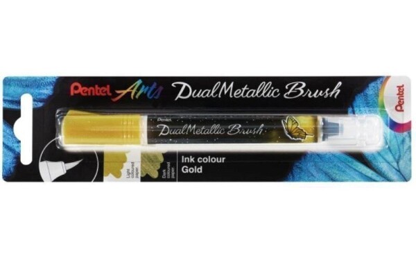 Pentel Dual Metallic Brush štětečkový popisovač - zlatý